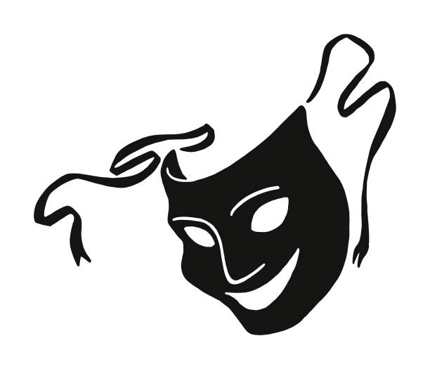 ilustraciones, imágenes clip art, dibujos animados e iconos de stock de máscara de teatro - teatro
