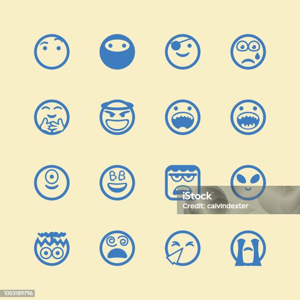 Cute Line Art Emoticons Set Stock Illustration - Download Image Now - Emoticon, Adhesive Note, Bitcoin