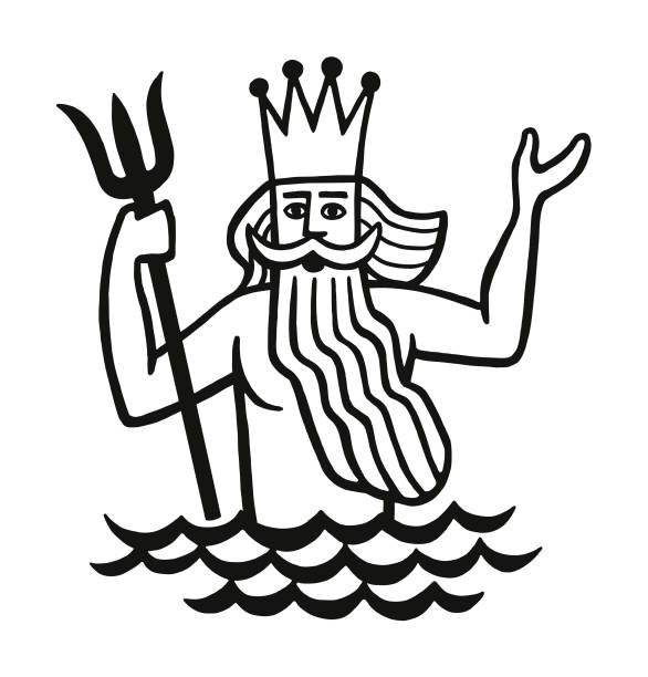 ilustraciones, imágenes clip art, dibujos animados e iconos de stock de neptune - roman god