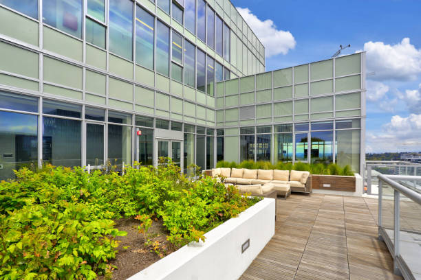 istock Luxury apartment building with Sky lounge on the roof. 1003194850