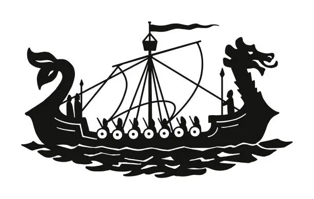 Vector illustration of Viking Ship