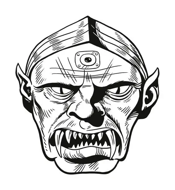 Vector illustration of Monster Face