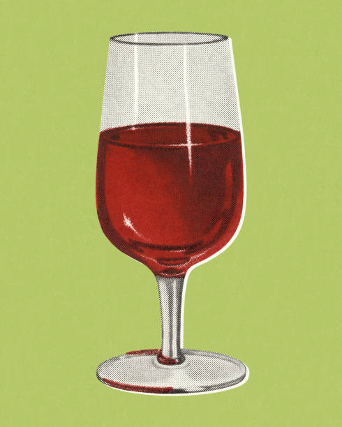 ilustrações de stock, clip art, desenhos animados e ícones de wineglass with red wine - wineglass wine glass red wine