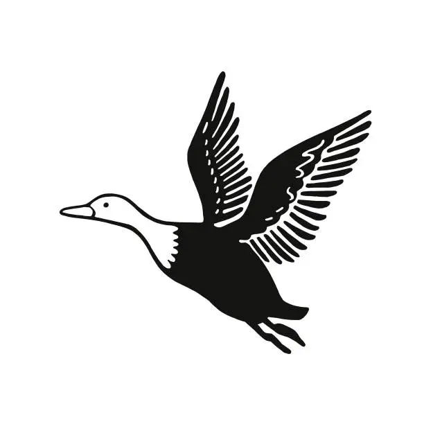 Vector illustration of Flying Goose