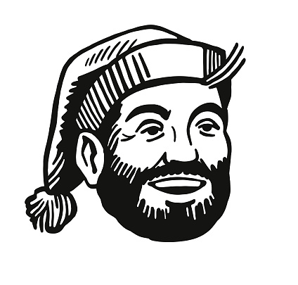 Bearded Man Wearing a Stocking Cap