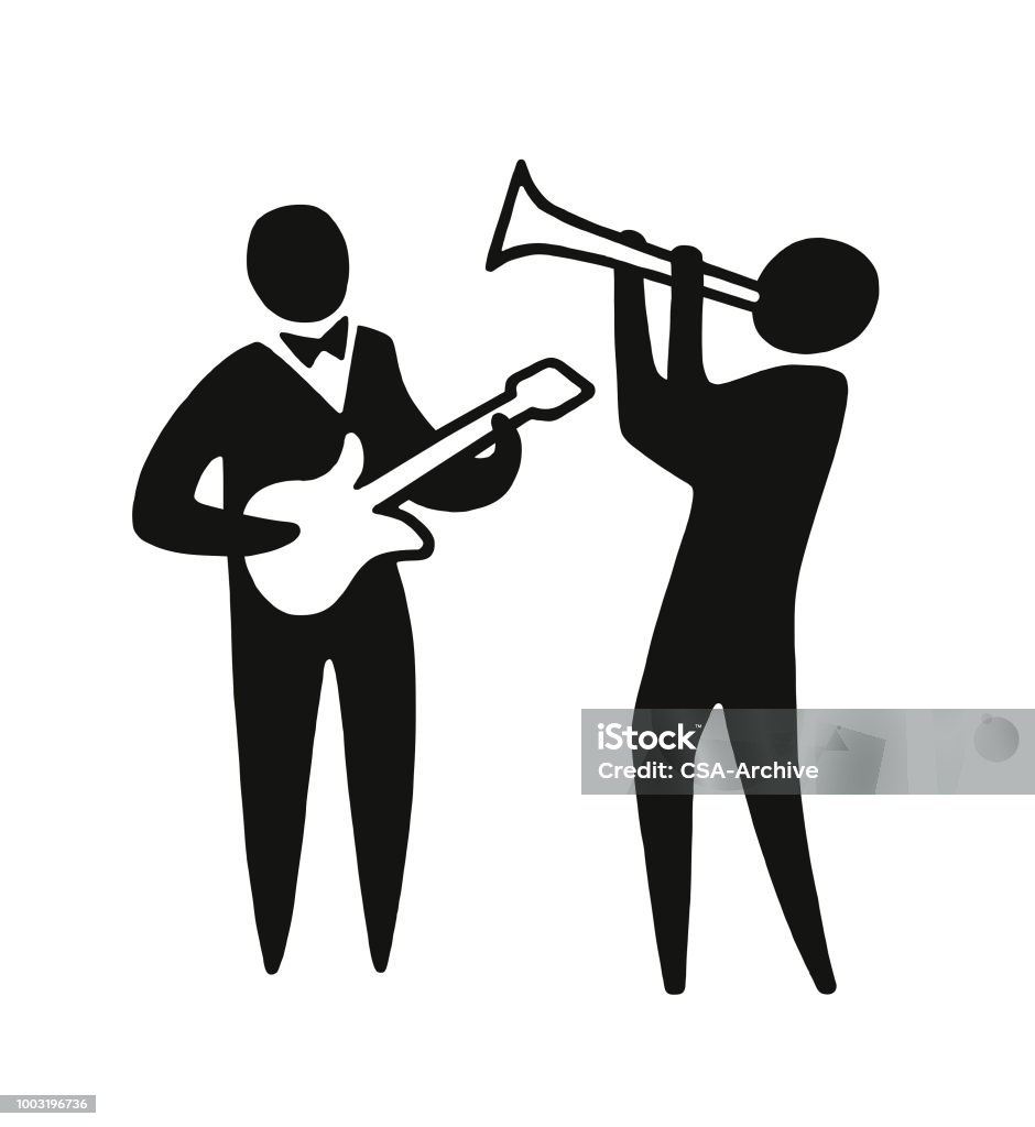 Two Musicians Logo stock vector