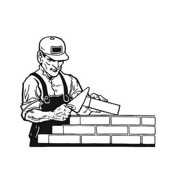 Vector illustration of Bricklayer