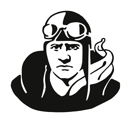 Pilot with Goggles and Scarf