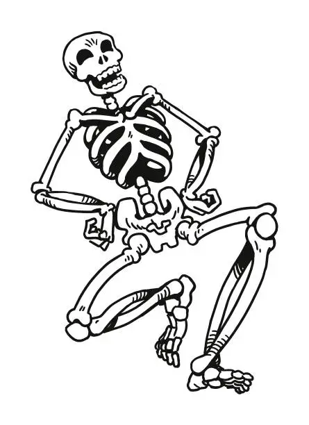 Vector illustration of Laughing Skeleton