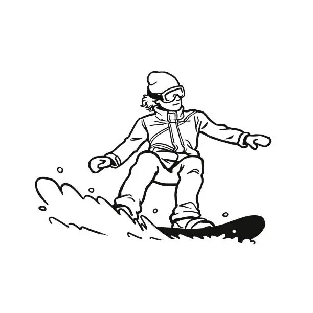 Vector illustration of Snowboarder