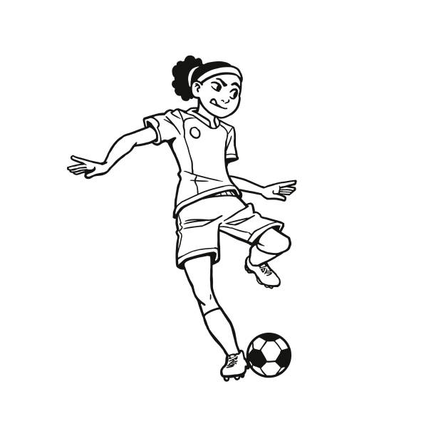 soccer player - jugendfußball stock-grafiken, -clipart, -cartoons und -symbole