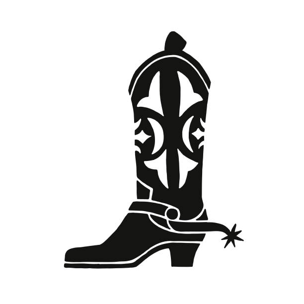 ilustraciones, imágenes clip art, dibujos animados e iconos de stock de bota de vaquero - espolón