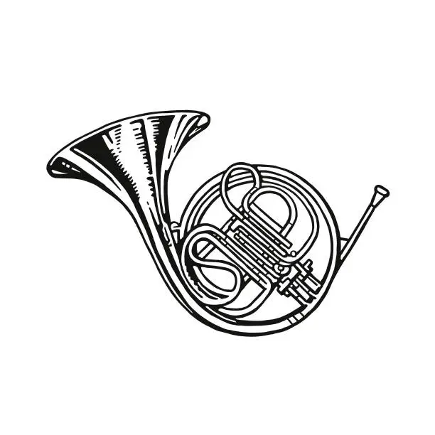 Vector illustration of French Horn