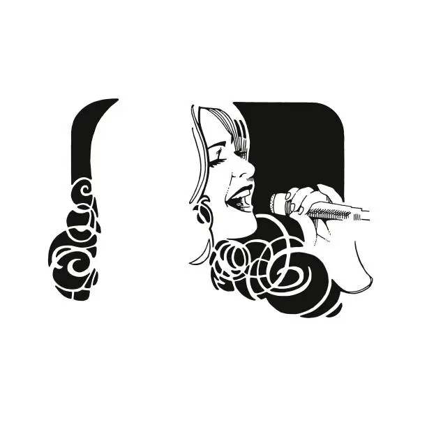 Vector illustration of Woman Singing