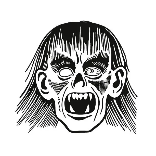 Vector illustration of Monster Face