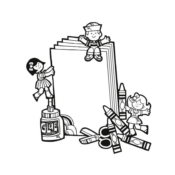 Children With Craft Supplies Stock Illustration - Download Image Now - Coloring Book Page - Illlustration Technique, Crayon, Pop Art - iStock Children With Craft Supplies Stock Illustration - Download Image Now - Coloring Book Page - Illlustration Technique, Crayon, Pop Art - iStock