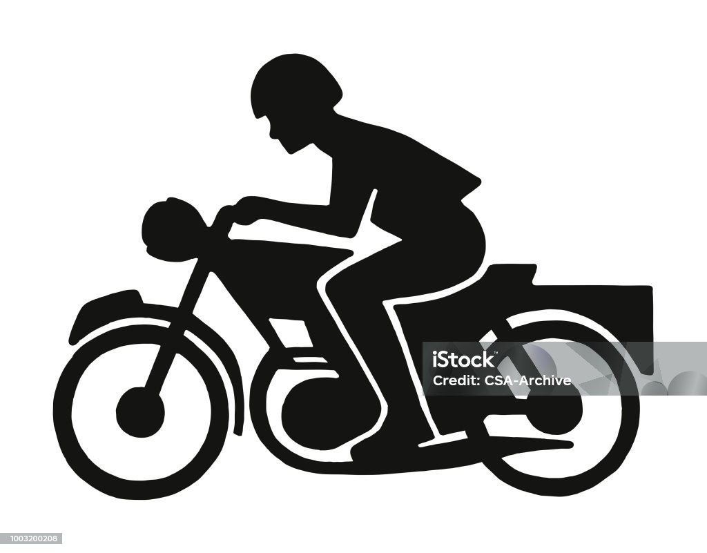 Silhouette of a Motorcycle Rider Motorcycle stock vector