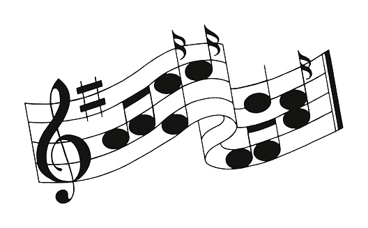 Musical Notes on a Staff