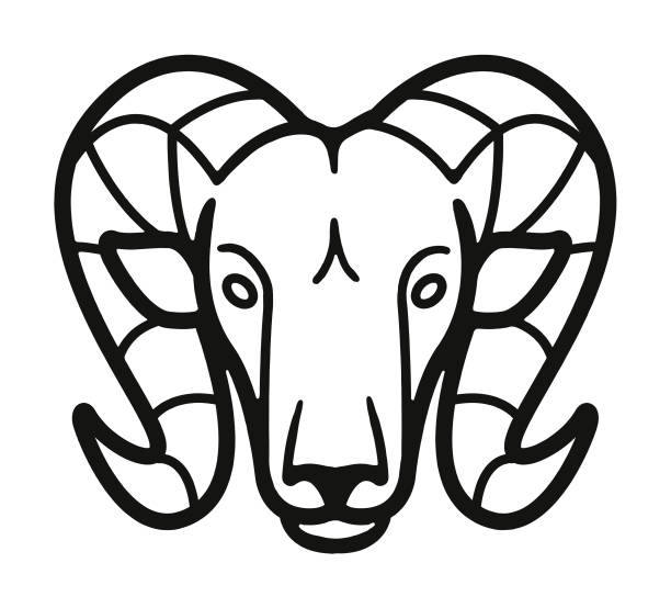 フレーム - ram bighorn sheep animal head animal themes点のイラスト素材／クリップアート素材／マンガ素材／アイコン素材