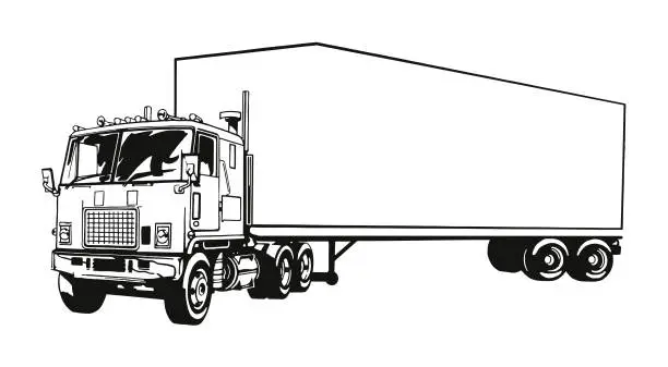 Vector illustration of Semitrailer Truck