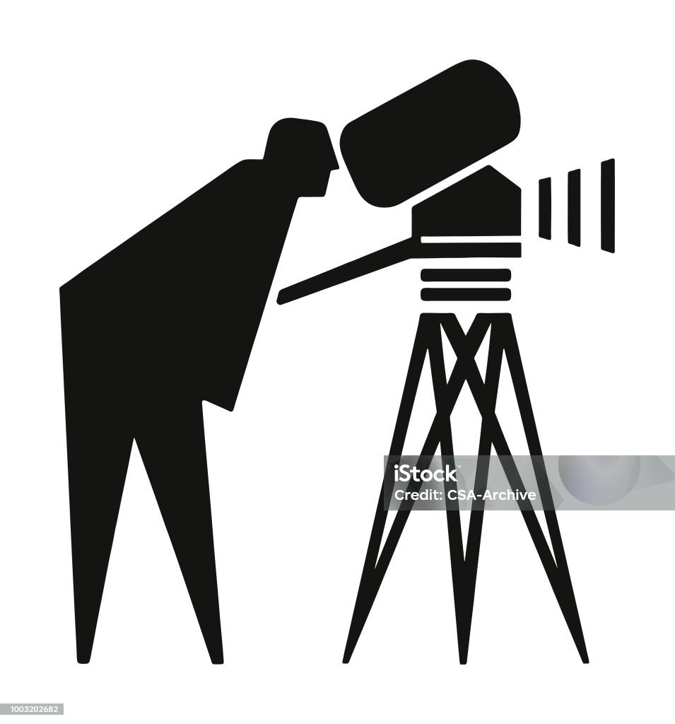 Silhouette of a Cameraman Logo stock vector