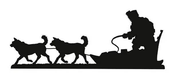 Vector illustration of Sled and Sled Dogs