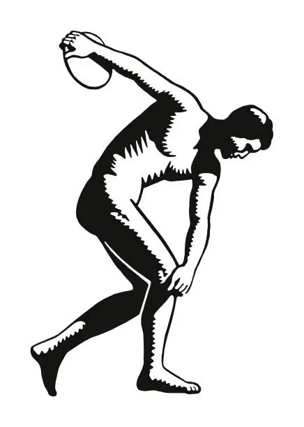 Vector illustration of Discus Thrower