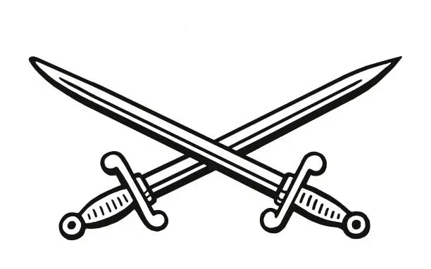 Vector illustration of Crossed Swords