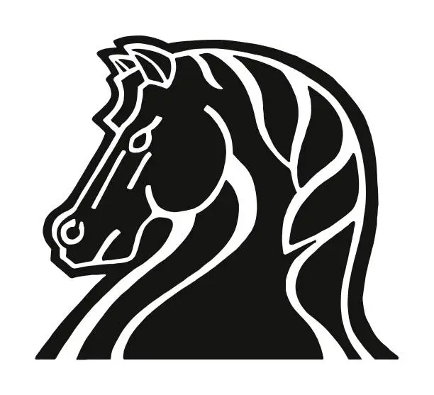 Vector illustration of Head of a Horse