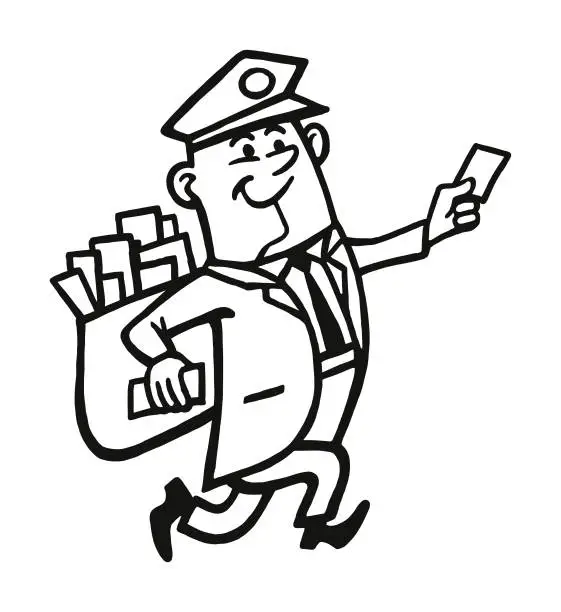 Vector illustration of Mail Carrier