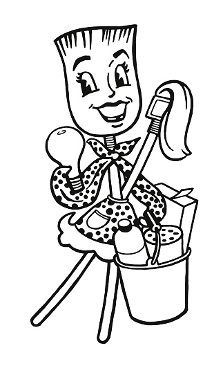 Broomstick Cleaning Character