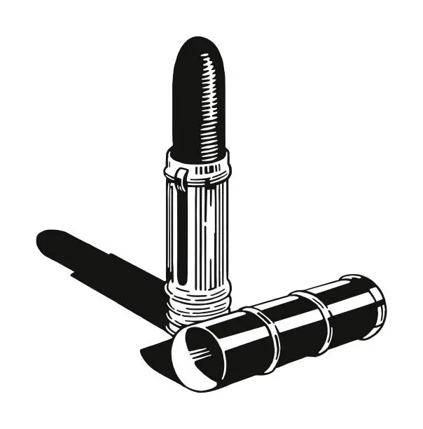 Vector illustration of Opened Tube of Lipstick