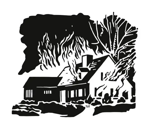 Vector illustration of House on Fire
