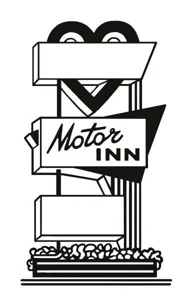 Vector illustration of Motel Sign