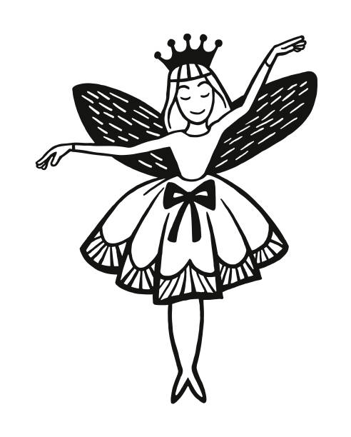 illustrations, cliparts, dessins animés et icônes de princesse avec ailes - little girls child ballet disguise