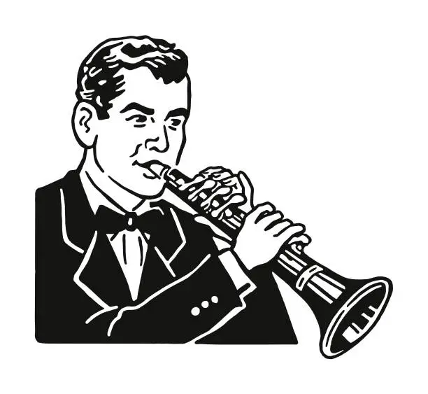 Vector illustration of Clarinet Player