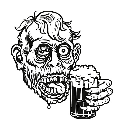 Zombie Holding a Beer