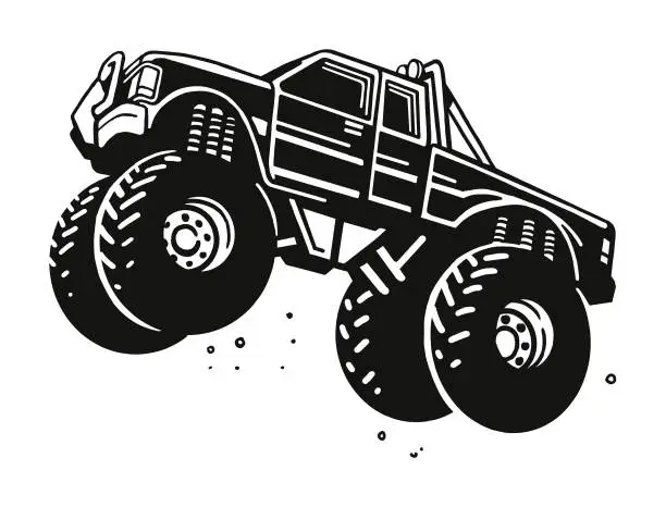 Vector illustration of Flying Monster Truck