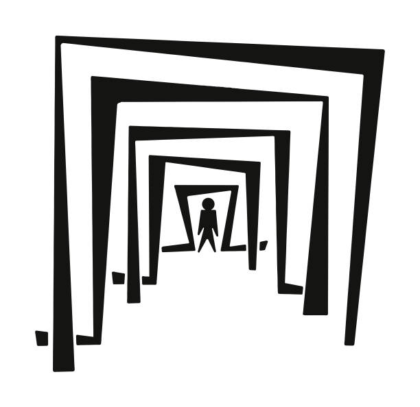 Illusion of Doorways Illusion of Doorways crazy logo stock illustrations