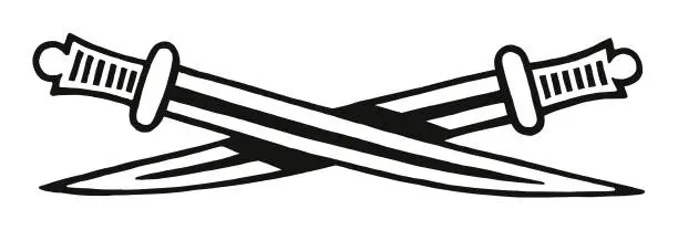 Vector illustration of Crossed Knives