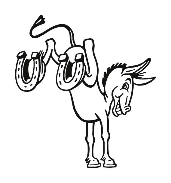 ilustraciones, imágenes clip art, dibujos animados e iconos de stock de patadas de burro con herraduras - democratic donkey