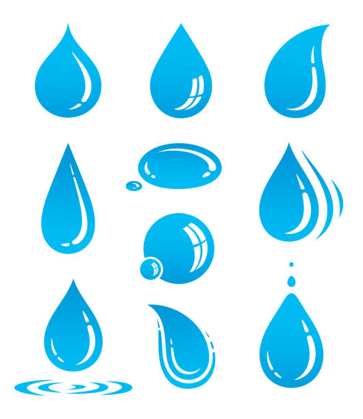 ilustraciones, imágenes clip art, dibujos animados e iconos de stock de iconos de agua gota - waterdrop