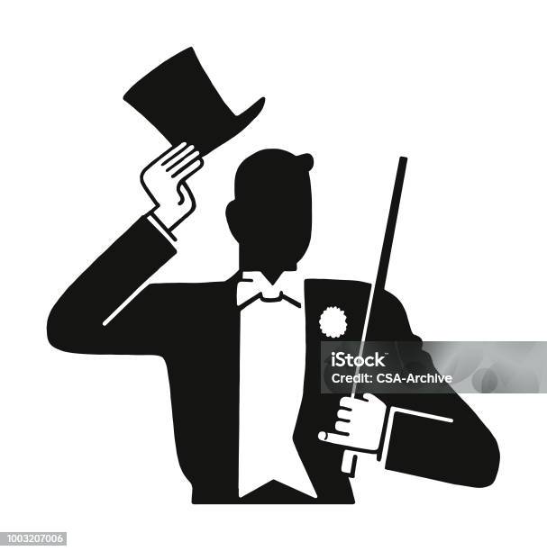Man In Tuxedo And Top Hat Stock Illustration - Download Image Now - Men, Top Hat, Only Men