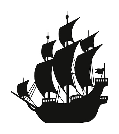 Silhouette of a Pirate Ship