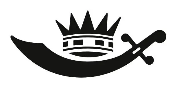 Vector illustration of Crown and Sword