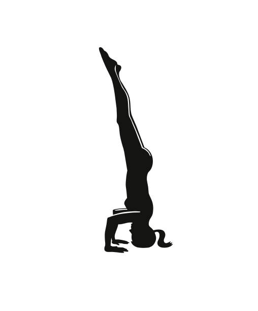 Yoga Pose Yoga Pose headstand stock illustrations