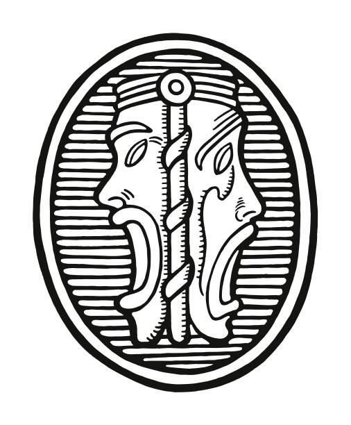 thespian символ - oval shape illustrations stock illustrations