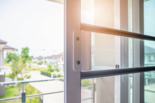 istock mosquito net wire screen on house window protection against insect 1003209800