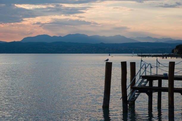 Lake Garda at sunset, Sirmione, Veneto, Italy