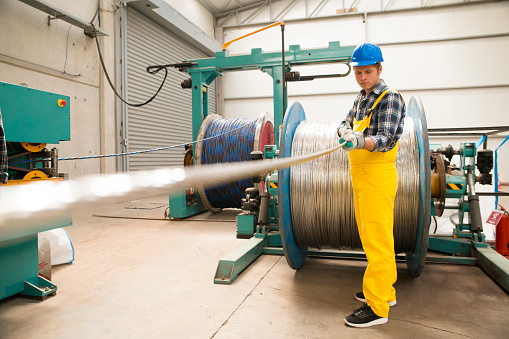 Man working at a factory.